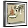 Rufus the Cat Drinks from a Bowl, Watched by a Dog-Cecil Aldin-Framed Photographic Print