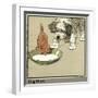 Rufus the Cat Drinks from a Bowl, Watched by a Dog-Cecil Aldin-Framed Photographic Print