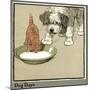 Rufus the Cat Drinks from a Bowl, Watched by a Dog-Cecil Aldin-Mounted Photographic Print