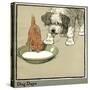 Rufus the Cat Drinks from a Bowl, Watched by a Dog-Cecil Aldin-Stretched Canvas