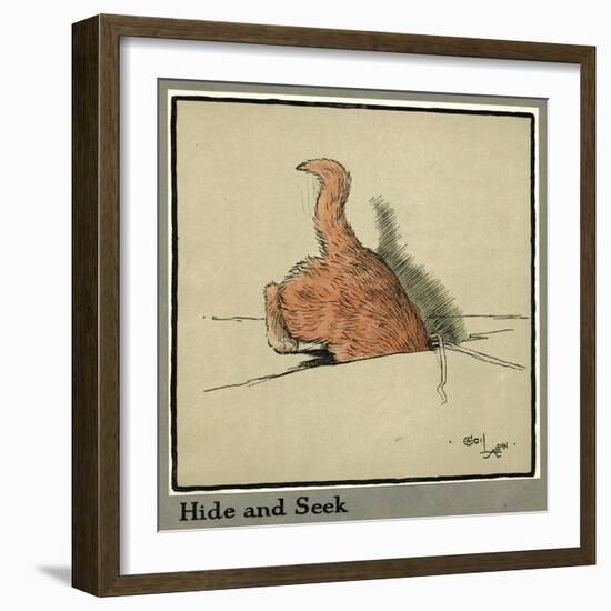 Rufus the Cat Explores the Mousehole-Cecil Aldin-Framed Art Print