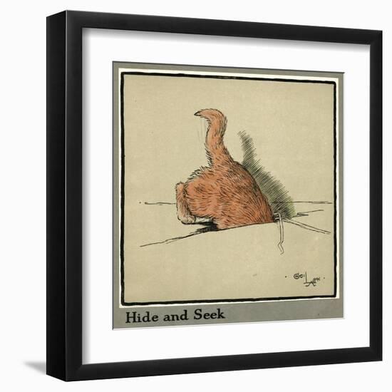 Rufus the Cat Explores the Mousehole-Cecil Aldin-Framed Art Print