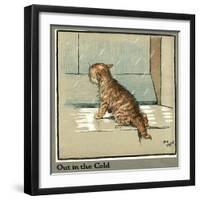 Rufus the Cat Out in the Cold and Rain-Cecil Aldin-Framed Art Print