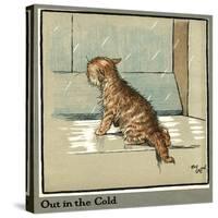 Rufus the Cat Out in the Cold and Rain-Cecil Aldin-Stretched Canvas