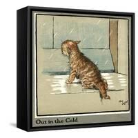 Rufus the Cat Out in the Cold and Rain-Cecil Aldin-Framed Stretched Canvas