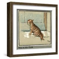 Rufus the Cat Out in the Cold and Rain-Cecil Aldin-Framed Art Print