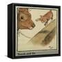 Rufus the Cat with Blossom the Cow-Cecil Aldin-Framed Stretched Canvas