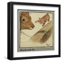 Rufus the Cat with Blossom the Cow-Cecil Aldin-Framed Art Print