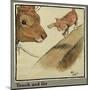 Rufus the Cat with Blossom the Cow-Cecil Aldin-Mounted Art Print