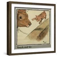 Rufus the Cat with Blossom the Cow-Cecil Aldin-Framed Art Print