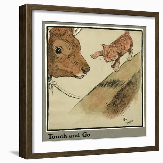 Rufus the Cat with Blossom the Cow-Cecil Aldin-Framed Art Print