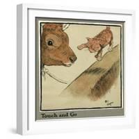 Rufus the Cat with Blossom the Cow-Cecil Aldin-Framed Art Print