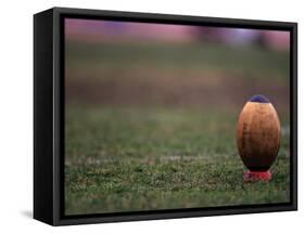 Rugby Ball on Tee, Paris, France-null-Framed Stretched Canvas