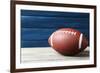 Rugby Ball on Wooden Background-Yastremska-Framed Photographic Print