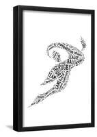 Rugby Football Pictogram With Black Wordings-null-Framed Poster