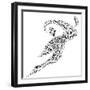 Rugby Football Pictogram With Black Wordings-seiksoon-Framed Premium Giclee Print