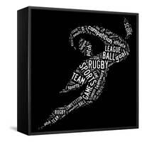 Rugby Football Pictogram With White Wordings-seiksoon-Framed Stretched Canvas