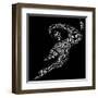 Rugby Football Pictogram With White Wordings-seiksoon-Framed Art Print