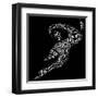 Rugby Football Pictogram With White Wordings-seiksoon-Framed Art Print