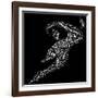 Rugby Football Pictogram With White Wordings-seiksoon-Framed Art Print