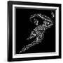 Rugby Football Pictogram With White Wordings-seiksoon-Framed Art Print