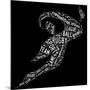 Rugby Football Pictogram With White Wordings-seiksoon-Mounted Art Print