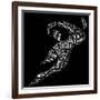 Rugby Football Pictogram With White Wordings-seiksoon-Framed Art Print