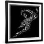 Rugby Football Pictogram With White Wordings-seiksoon-Framed Art Print