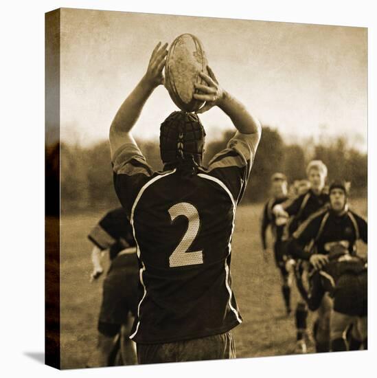 Rugby Game I-Pete Kelly-Stretched Canvas