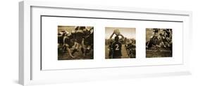 Rugby Game Triptych-Pete Kelly-Framed Giclee Print