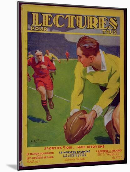 Rugby, Illustration from the Cover of 'Lectures Pour Tous', 1932-null-Mounted Premium Giclee Print