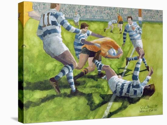 Rugby Match: Australia v Argentina in the World Cup, 1991-Gareth Lloyd Ball-Stretched Canvas