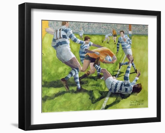 Rugby Match: Australia v Argentina in the World Cup, 1991-Gareth Lloyd Ball-Framed Giclee Print