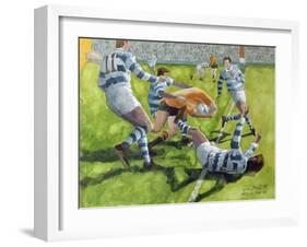 Rugby Match: Australia v Argentina in the World Cup, 1991-Gareth Lloyd Ball-Framed Giclee Print