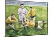 Rugby Match: England v Australia in the World Cup Final, 1991, Will Carling Being Tackled-Gareth Lloyd Ball-Mounted Giclee Print
