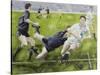 Rugby Match: England v New Zealand in the World Cup, 1991, Rory Underwood Being Tackled-Gareth Lloyd Ball-Stretched Canvas