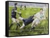 Rugby Match: England v New Zealand in the World Cup, 1991, Rory Underwood Being Tackled-Gareth Lloyd Ball-Framed Stretched Canvas