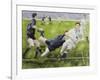 Rugby Match: England v New Zealand in the World Cup, 1991, Rory Underwood Being Tackled-Gareth Lloyd Ball-Framed Giclee Print