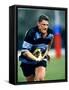 Rugby Player in Action, Paris, France-Paul Sutton-Framed Stretched Canvas