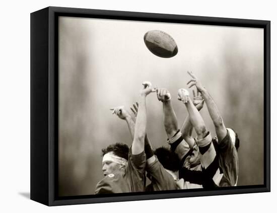 Rugby Player in Action, Paris, France-null-Framed Stretched Canvas