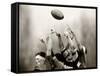 Rugby Player in Action, Paris, France-null-Framed Stretched Canvas