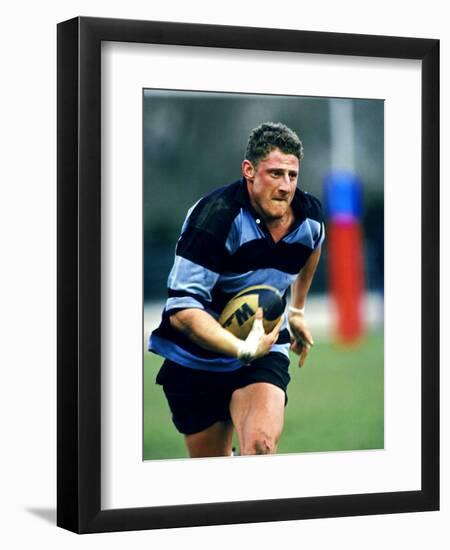 Rugby Player in Action, Paris, France-Paul Sutton-Framed Premium Photographic Print