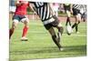 Rugby Player Kicking the Oval Ball-melis-Mounted Photographic Print