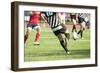 Rugby Player Kicking the Oval Ball-melis-Framed Photographic Print