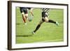 Rugby Player Legs Kicking the Oval Ball-melis-Framed Photographic Print