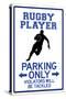 Rugby Player Parking Only Sign-null-Stretched Canvas