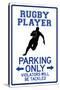 Rugby Player Parking Only Sign-null-Stretched Canvas
