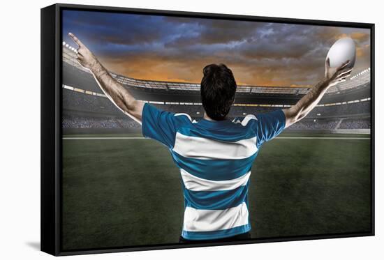 Rugby Player-Beto Chagas-Framed Stretched Canvas