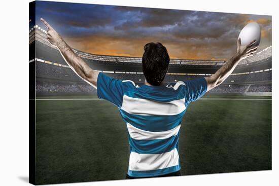 Rugby Player-Beto Chagas-Stretched Canvas
