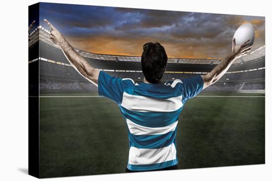 Rugby Player-Beto Chagas-Stretched Canvas